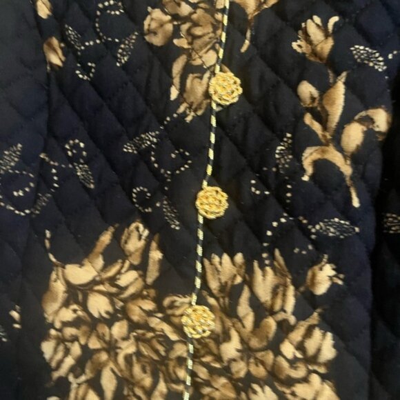 Vintage petite quilted jacket and shirt set size 8 petite Grannycore black gold - Picture 2 of 9